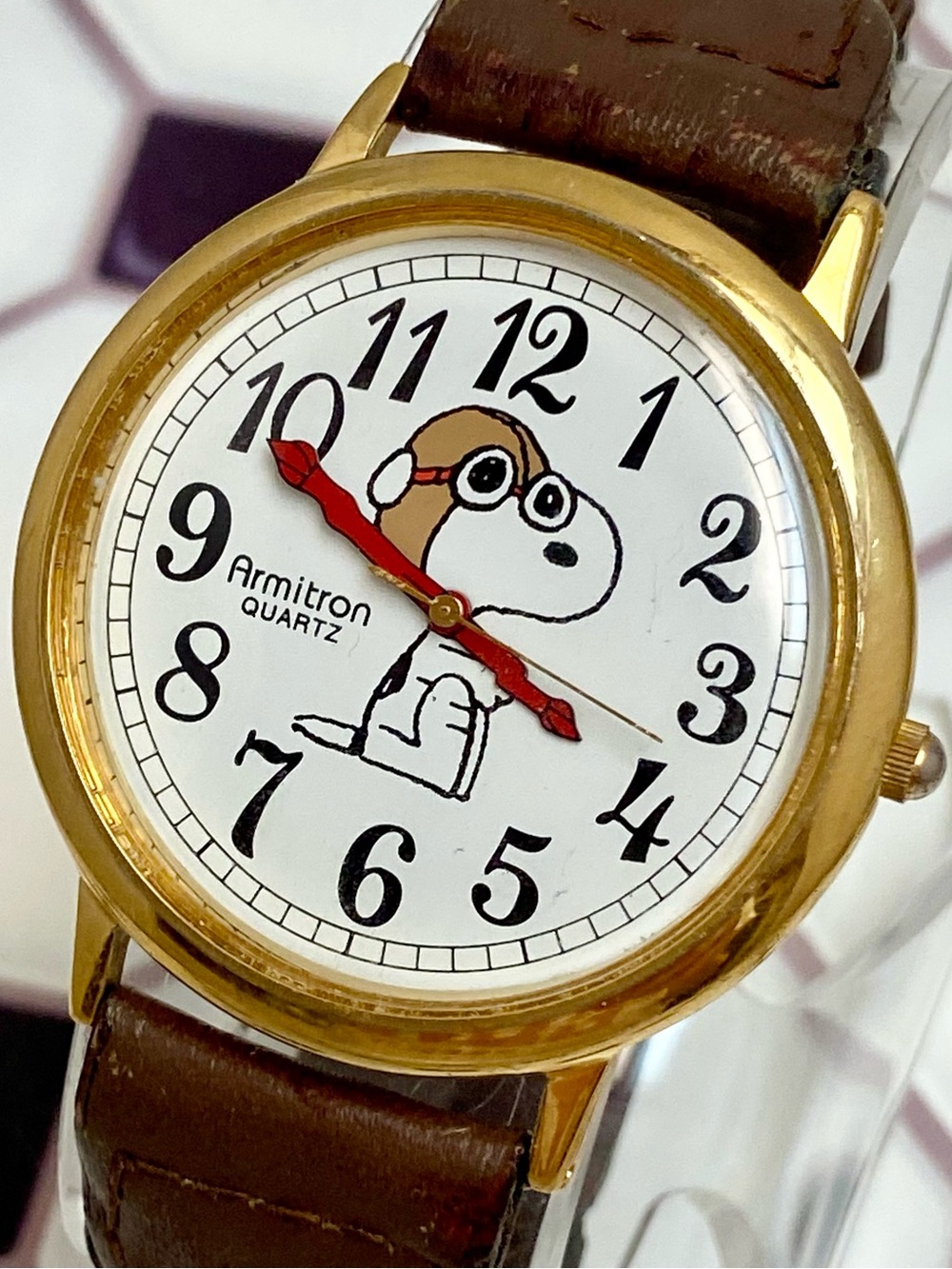 RARE Vintage Peanuts x Armitron Snoopy Red Baron The Flying Ace Unisex Watch - Picture 4 of 16